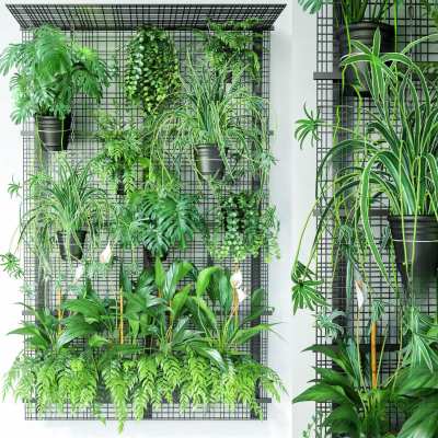 现代绿植盆栽3D模型下载